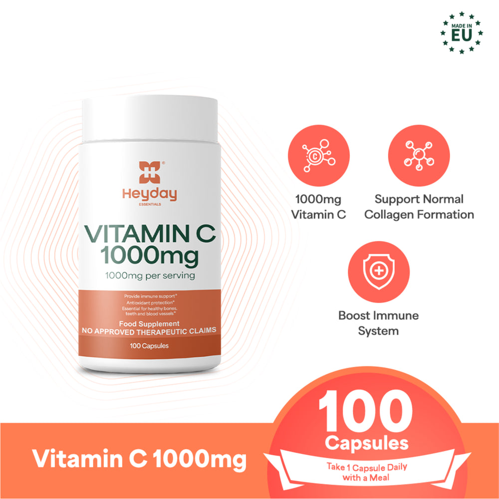 Heyday Essentials: Vitamin C (1000mg, 100 Capsules) - Heyday Philippines