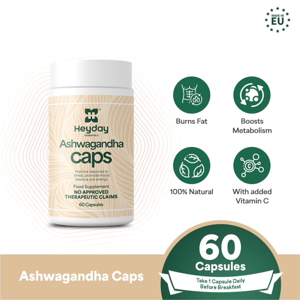 Heyday Essentials: Ashwaganda Capsules (60 Capsules) - Heyday Philippines