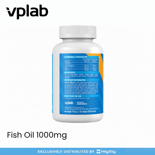 VPLab Fish Oil (1000mg, 120 Softgels)