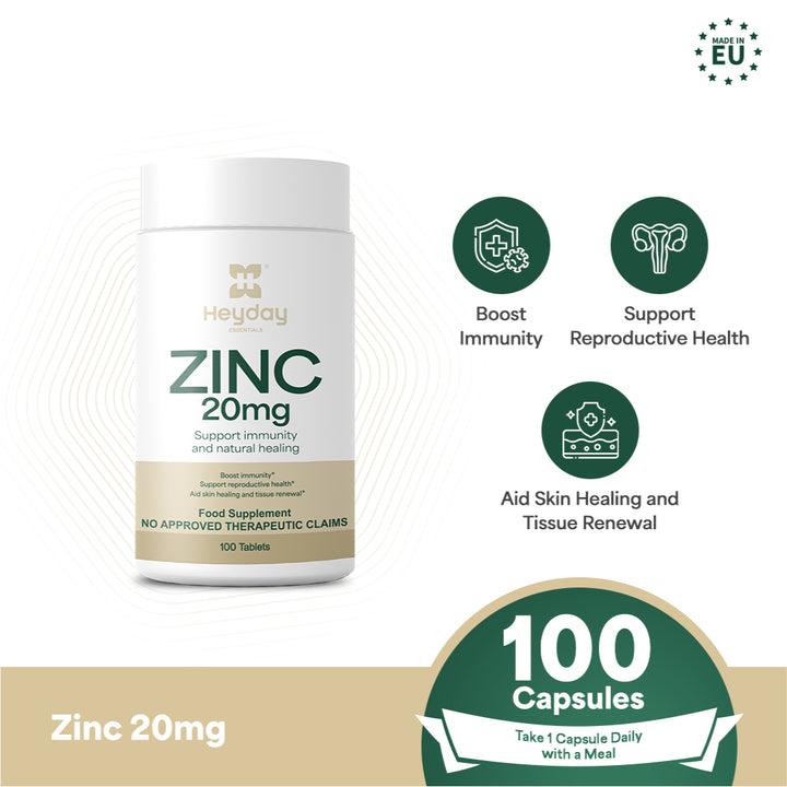 Zinc (20mg, 100 Tablets)