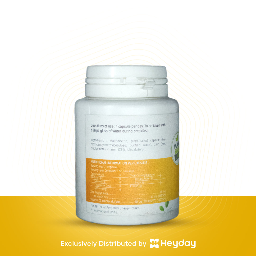 Nat&Form Vitamin D3 Zinc 60 Capsules