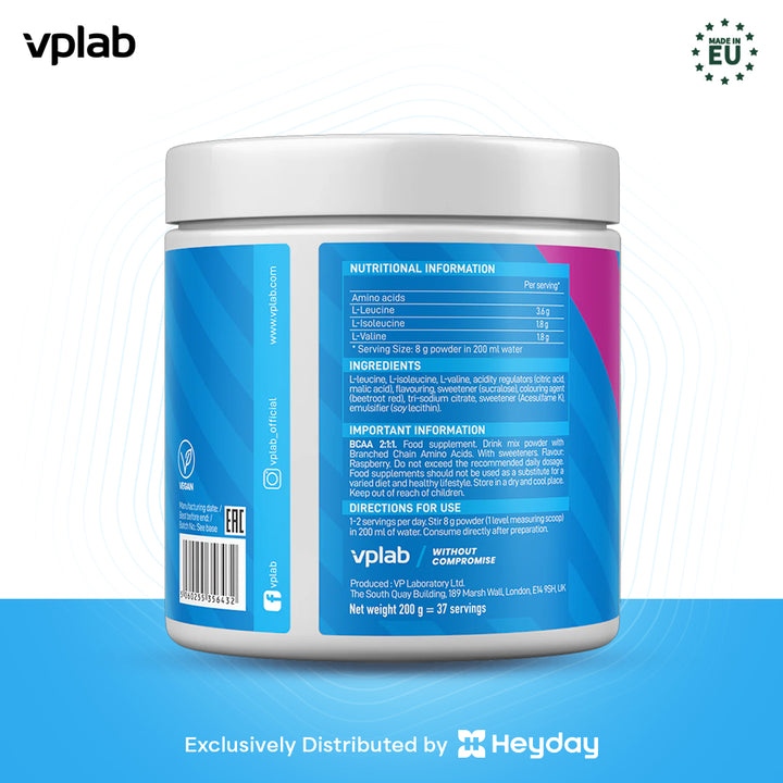 VPLab BCAA 2:1:1 Drink in Raspbery Flavor (300g)