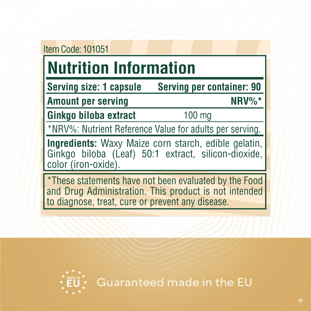 Heyday Essentials: Ginkgo Biloba (90 Capsules)