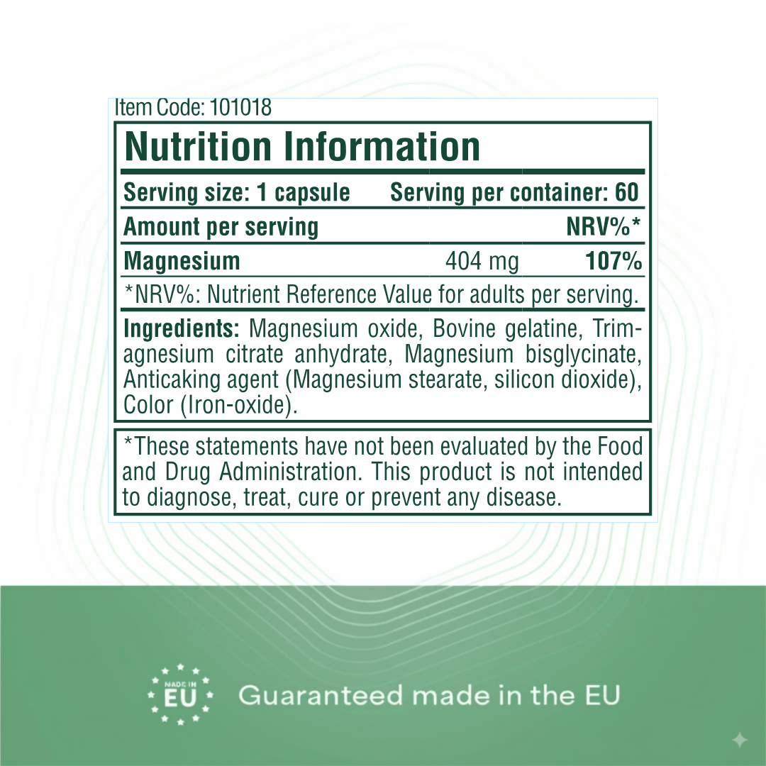 Heyday Essentials: Magnesium Complex (404mg, 60 Capsules)
