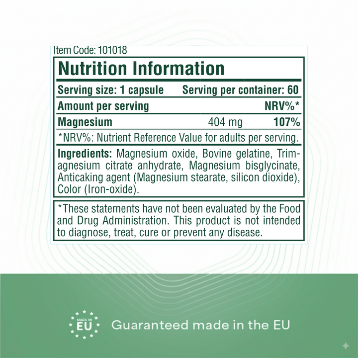 Heyday Essentials: Magnesium Complex (404mg, 60 Capsules)