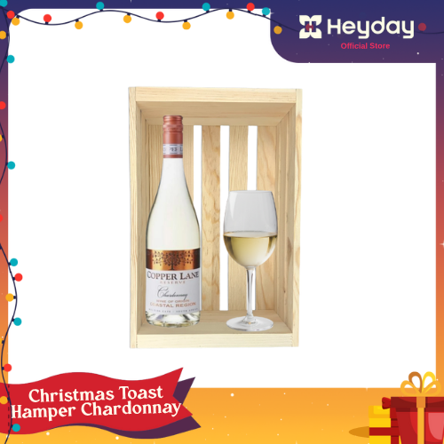 The Christmas Toast Hamper Chardonnay - White +Wine Glass