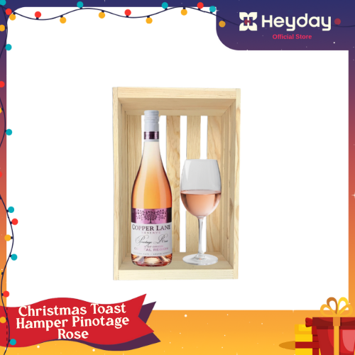The Christmas Toast Hamper Pinotage Rose + Wine Glass