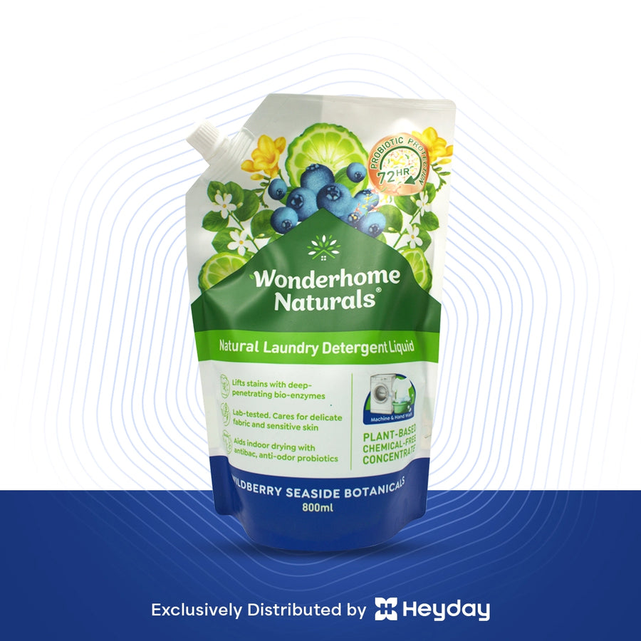 WonderHomes Naturals Laundry Detergent Liquid (Wildberry Seaside Botanicals) 