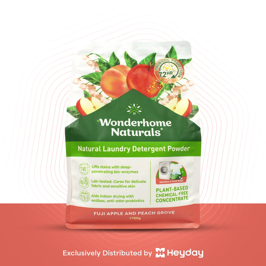 WonderHomes Naturals Laundry Detergent Powder (Fuji Apple and Peach) - Heyday Philippines